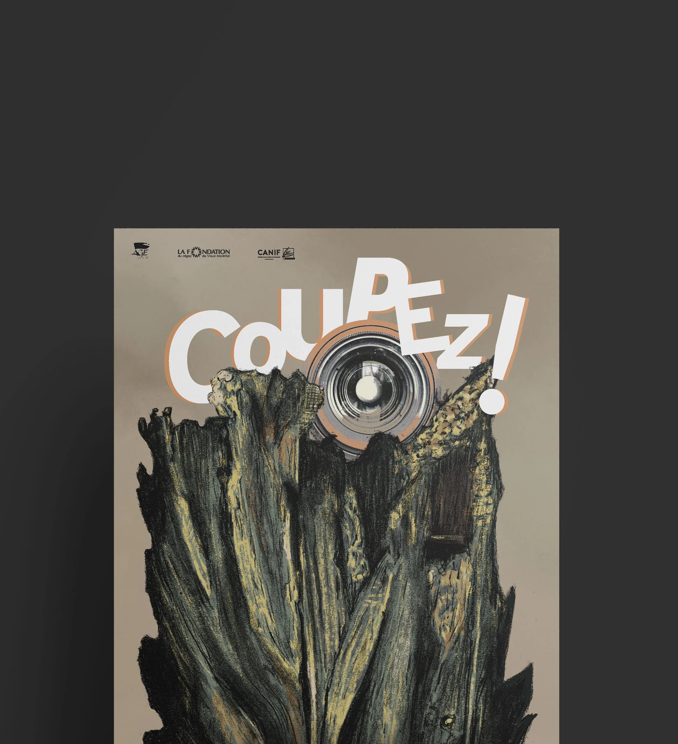 Affiche pour l'événement de court-métrage Coupez!